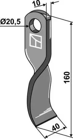 Gedrehtes Messer 160x40mm